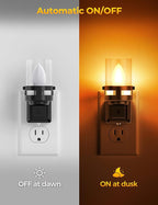 Briignite Candle Night Light Plug in, Amber Night Lights Plug into Wall - Image 2