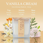 Scented Candle, 7.04 oz Vanilla Cream Aromatherapy Candle, Natural Soy Wax - Image 2