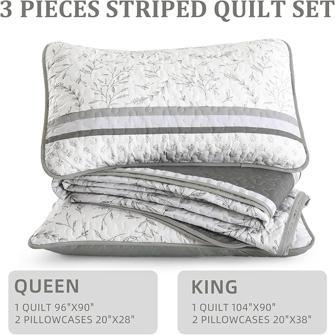 DJY Striped Quilt Set Queen Size - Image 5