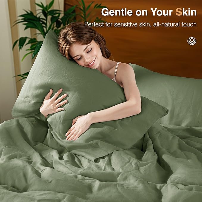 SONORO KATE 100% French Linen Duvet Cover King Size, Soft Breathable - Image 6