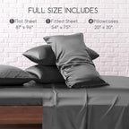 MR&HM Satin Bed Sheets, Full Size Sheets Set - Image 2