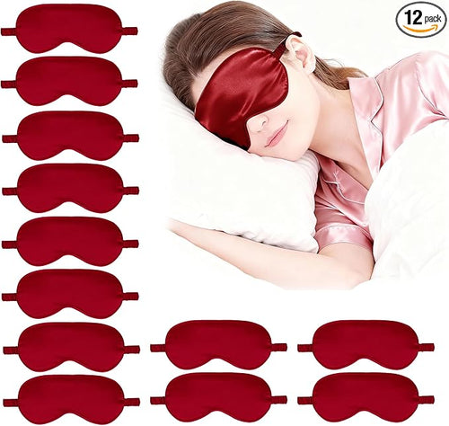 12PACK Silky Sleep Masks Satin Eye Mask Silk Eyes Cover by WJingYiJia