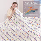 Purple Bow Electric Throw Blanket 50" x 60" - Image 5