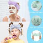 Yinder 40 Pack Bow Spa Headband Coral Fleece Makeup Headband Soft Face Wash - Image 2