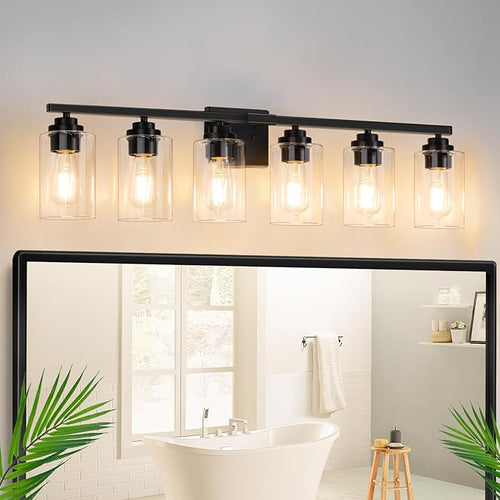 6-Light Bathroom Light Fixtures, Matte Black Light Fixture, Classic Wall Light by WelcometoVerRon
