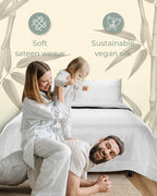 LINENWALAS 100% Rayon Derived from Bamboo Silk Pillow Cases Set of 2, Soft - Image 4