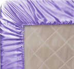 Homiest Lavender Satin Fitted Sheet Queen Size, Deep Pocket, Luxury & Ultra - Image 6
