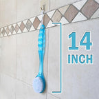 2 Pack Bath Body Brush Long Handle Back Shower Brush Exfoliating Back, and Feet - Image 3