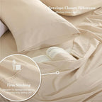 Twin Sheet Set 3 Piece, Wrinkle Free, Oeko-Tex Certified Bedsheets，Cream - Image 4