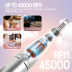 Droyek Electric Nail Drill Portable Nail Drill Professional 45000 RPM 6 Salon - Image 6