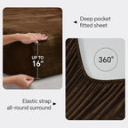 BEDELITE Flannel Sheets King Size Brown - Image 4