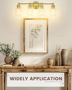 FEMILA Vanity Lights for Bathroom, Modern 4-Light Gold Bathroom Light Fixture - Image 4