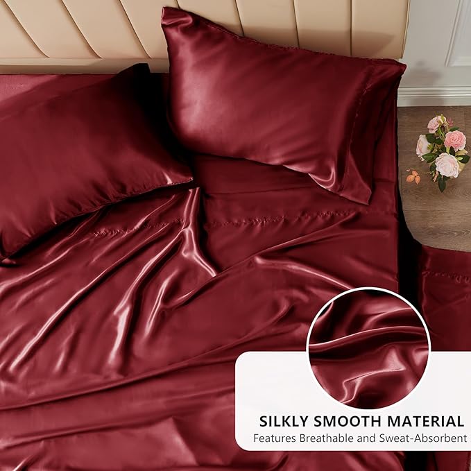 CozyLux Satin Sheets Full Size Sheets - Image 3