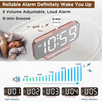 Peakeep Slim Digital Mirror Aesthetic Alarm Clock - Image 7