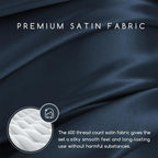MR&HM Satin Bed Sheets with Elastic Corner Straps, Full Size Sheets Set - Image 2