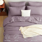 CozyLux Twin XL Comforter Set Dusty Purple, 5 Pieces Bed in a Bag Twin Extra - Image 2