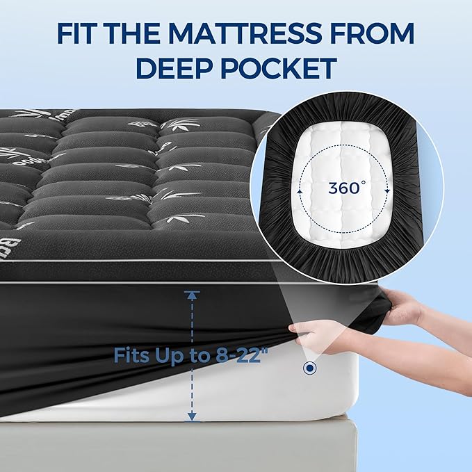 Mattress Topper Queen Size, Cooling Extra Thick Breathable Viscose Made from - Image 6