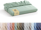 Linen Home 100% Cotton Percale Weave King Fitted Sheet, Deep Pocket, Crisp & by LINENHOME