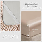 MR&HM Satin Bed Sheets, Queen Size Sheets Set - Image 4