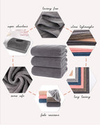 Lumimi Towel Set of 6 Very Soft Microfiber 3 Bath and 3 Hand Towels Quick Dry - Image 2