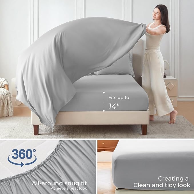 Sasttie Twin XL Comforter Set, 5 Pieces Twin XL Bed in a Bag, Complete Bedding - Image 4