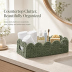 Scalloped Green Toilet Tank Basket - Image 5