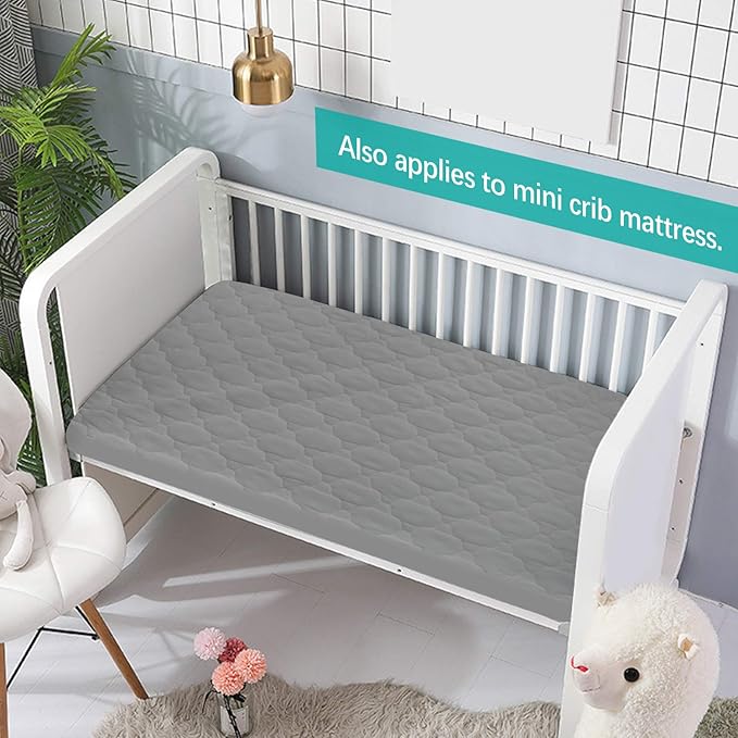 Pack and Play Sheets Mattress Pad Protector Fitted Waterproof Playard Mattress - Image 4