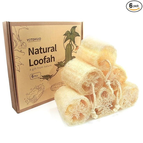 6Pack Luffa Sponges Gentle Exfoliating Body Scrubber by TIDIHUO