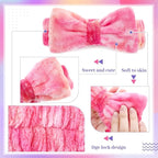 Riceshoot 24 Pieces Spa Headband Skincare Microfiber Tie Dye Headband Elastic - Image 4