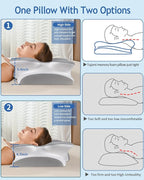 Cervical Neck Pillow for Pain Relief Sleeping, Cooling Ergonomic Contour Side - Image 4