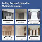 Room Divider Ceiling Mounted Curtains Track Sets Extra Wide Blackout Curtain - Image 6