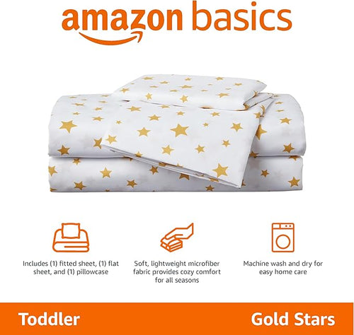 Amazon Basics Kid's Soft Easy-Wash Lightweight Microfiber 3-Piece Sheet Set - Image 2