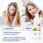 HIQILI Basil Essential Oil, 100% Pure & Natural, Diffuser in Bedroom, Mediation - Image 2