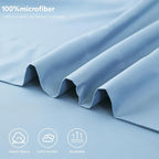 Toodou The Solid Color Sky Blue Twin Size Flat Sheets - Image 7