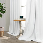 Sliding Glass Door Curtains 98 Inches Long 100% Blackout White Curtains - Image 9