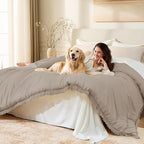 Andency King Size Comforter Set Khaki, 3 Pieces Boho Soft Lightweight Bedding - Image 4