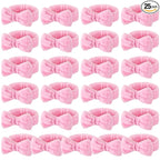 25 Pcs Pink Spa Headband Bulk Pink Makeup Headbands by Wavyknot