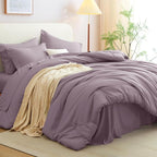 CozyLux Full Size Comforter Sets Dusty Purple, 7 Pieces Bed in a Bag Full - Image 7