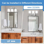 Bathroom Light Fixtures Over Mirror Brushed Nickel, Rustproof 3-Light Bathroom - Image 4