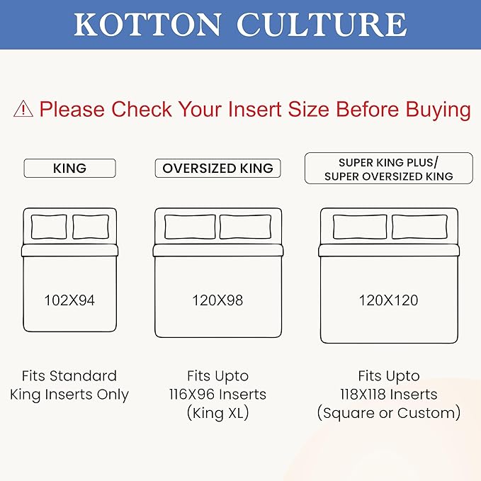 Kotton Culture 3 Pc Queen Size Duvet Cover Set- 100% Egyptian Cotton Sateen 600 - Image 3