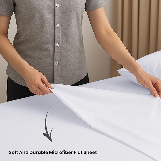 GOLD TEXTILES Twin Flat Sheet 12 Pack – Brushed Microfiber Top Sheets - Image 3