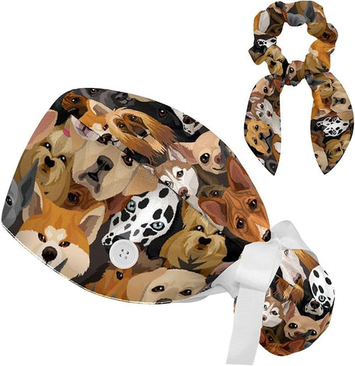 Adjustable Brown Dachshund Dog Blue Surgical Scrub Cap by otnrnondcl
