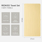 REDKISS Microfiber Bath Towels Set of 4-27x55 Inch Large Waffle Bath Towels - Image 2