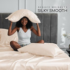 MR&HM Satin Bed Sheets, Queen Size Sheets Set - Image 3