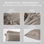Pillow Cases Queen Size Set of 2 Pillowcases 100% Viscose from Bamboo Cooling - Image 4
