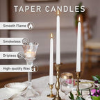 WPONSZU 50 Pack White Taper Candles, 7-8 Hours Burn Time, Smokeless and Dripless - Image 7