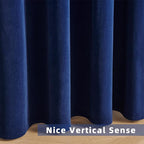 Joydeco Royal Blue Velvet Curtains 72 Inches Long, Luxury Grommet Blackout - Image 7