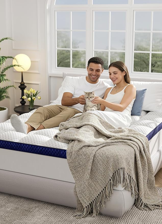 BEDELITE Queen Mattress Topper 3 Inch Thick Mattress Pad, Plush Pillow Top Bed - Image 9