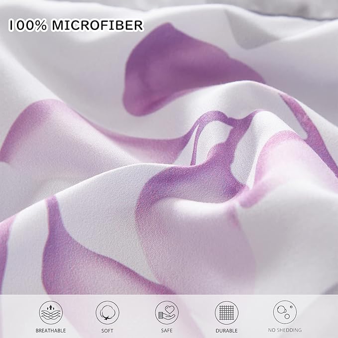 Yogeneg Botanical Comforter Set Queen Size 7 PCS Bed in a Bag, Soft Microfiber - Image 5