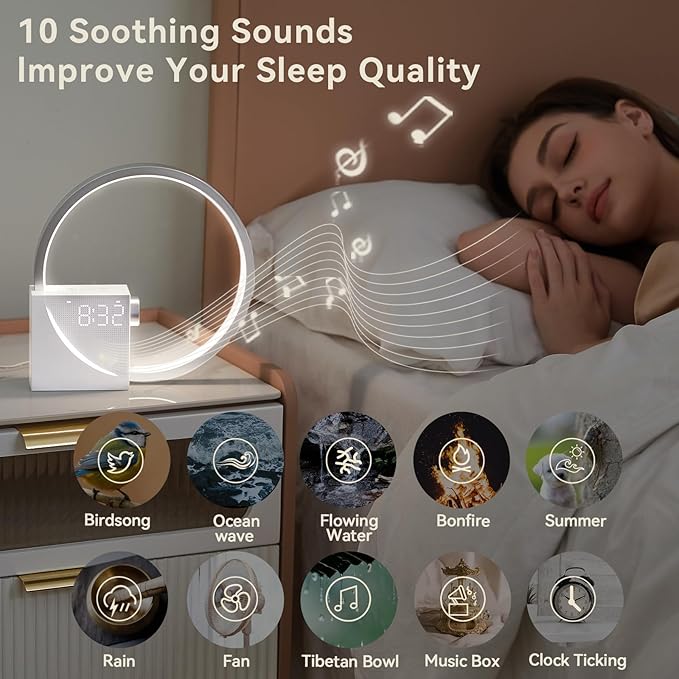 Vivilumens Sunrise Digital Alarm Clock, Sleep Aid Timer - Image 4
